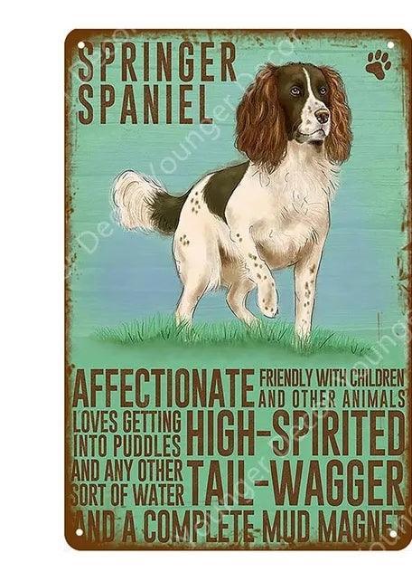 Springer Spaniel Dog Tin Sign | Luxury Home Accessories | Heulog Glow