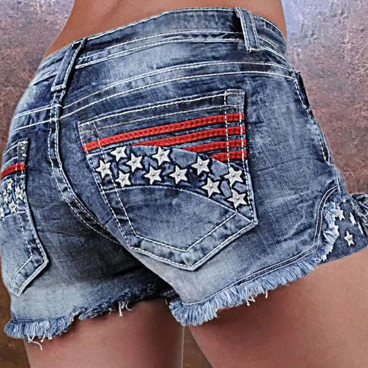 Stretchy Patchwork Embroidered Ripped Denim Shorts | Luxury Home Accessories | Heulog Glow