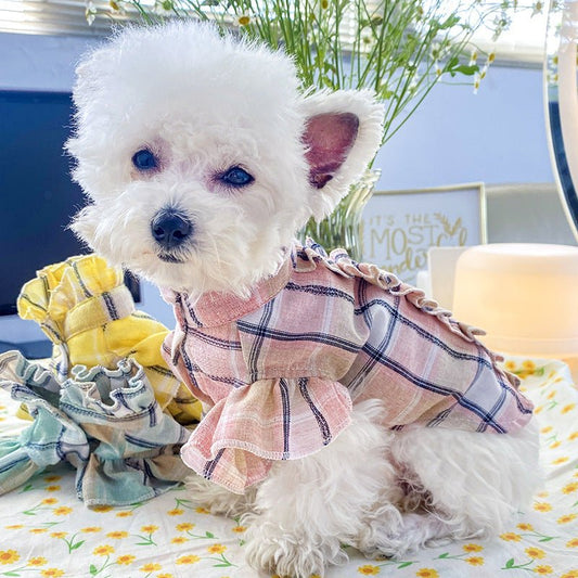 Summer Thin Pet Clothes Cat Clothes Wood Ear Check Shirt | Luxury Home Accessories | Heulog Glow