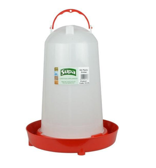 Supa Red & White Poultry Drinker 6L x3 | Luxury Home Accessories | Heulog Glow