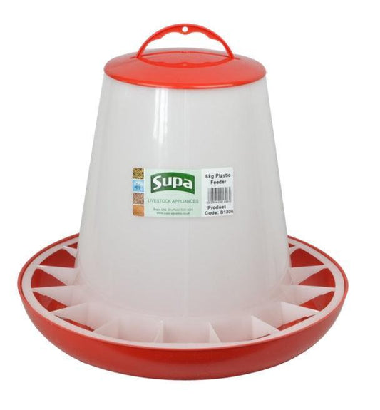 Supa Red & White Poultry Feeder 6kg x3 | Luxury Home Accessories | Heulog Glow