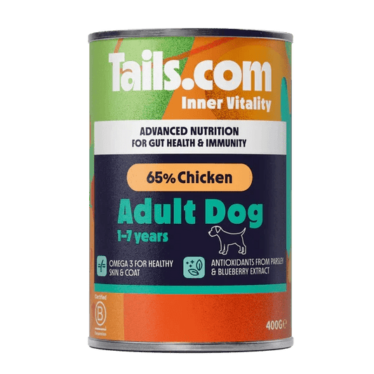 Tails.com Inner Vitality Adult Chicken Can 400g | Luxury Home Accessories | Heulog Glow