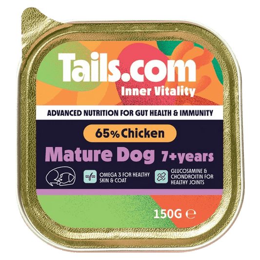Tails.com Inner Vitality Mature Chicken Alu Tray 150g | Luxury Home Accessories | Heulog Glow