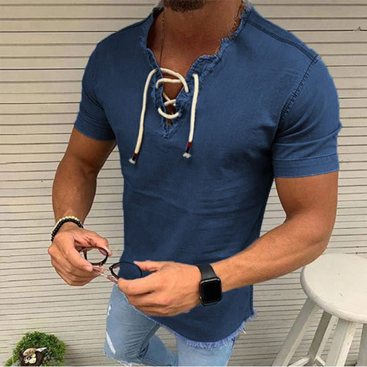 Tassel Elastic Men's Denim Shirt Men's Shirt | Luxury Home Accessories | Heulog Glow
