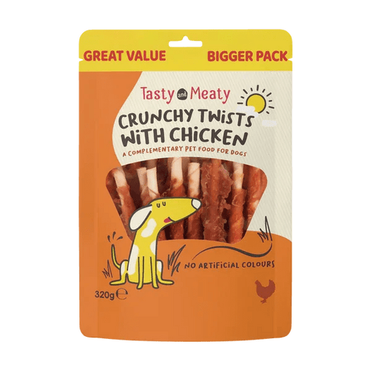 Tasty & Meaty Chewy Twists With Chicken 320g | Luxury Home Accessories | Heulog Glow