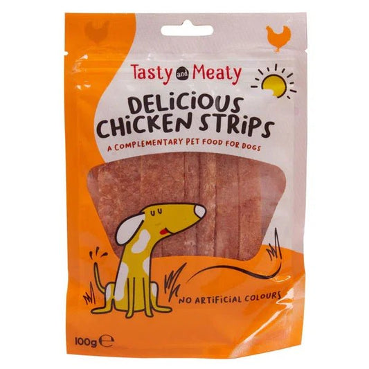 Tasty & Meaty Chicken Strips 100g | Luxury Home Accessories | Heulog Glow
