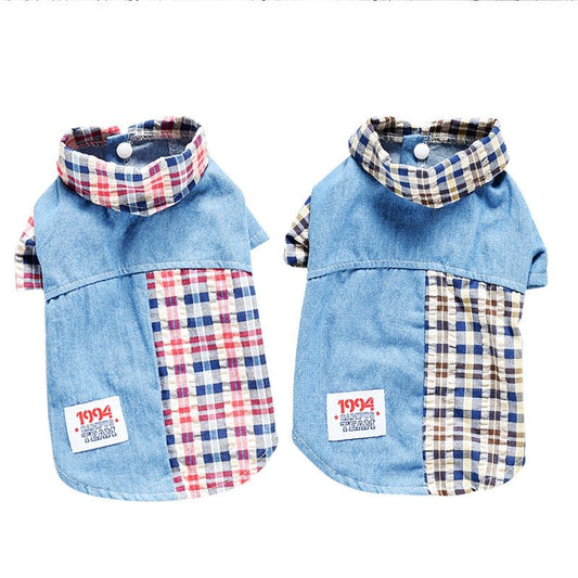 Teddy Dog Summer Plaid Stitching Shirt | Luxury Home Accessories | Heulog Glow