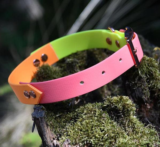 Three Tone Collar - Handmade Three Tone Biothane Dog Collar. | Luxury Home Accessories | Heulog Glow