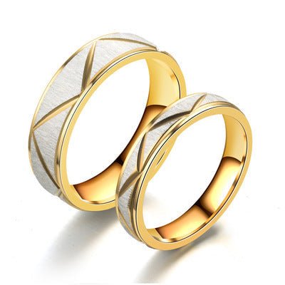Titanium steel couple ring 24K gold stainless steel ring | Luxury Home Accessories | Heulog Glow