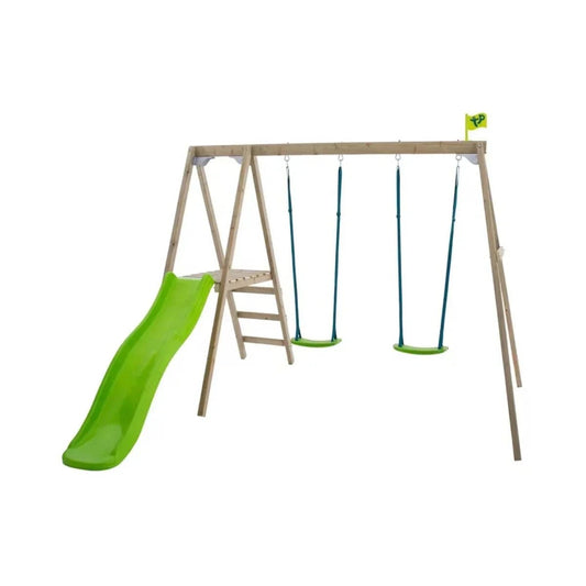 TP Forest Multiplay Wooden Double Swing Set & Slide | Luxury Home Accessories | Heulog Glow