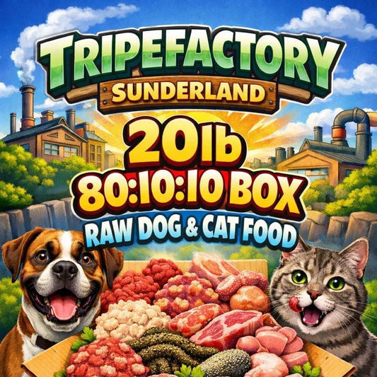 Tripefactory Sunderland - 20lb 80:10:10 (Full Box) - Raw Dog & Cat Food | Luxury Home Accessories | Heulog Glow