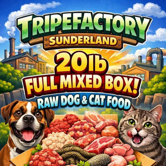 Tripefactory Sunderland - 20lb Full Mixed Box - Raw Dog & Cat Food | Luxury Home Accessories | Heulog Glow