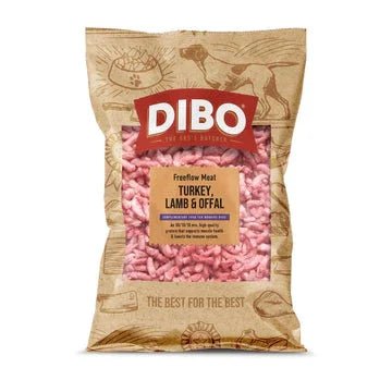 Turkey, Lamb & Offal Freeflow 1kg DIBO | Luxury Home Accessories | Heulog Glow