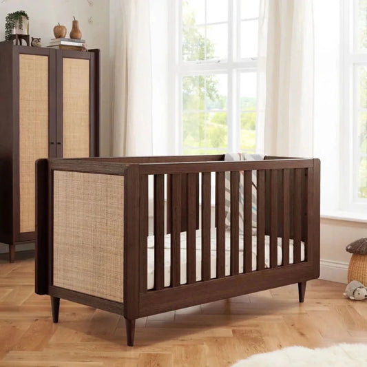 Tutti Bambini Japandi Cot Bed - Warm Walnut | Luxury Home Accessories | Heulog Glow