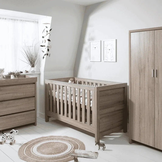 Tutti Bambini Modena 3 Piece Room Set with Sprung Fibre Mattress - Oak | Luxury Home Accessories | Heulog Glow