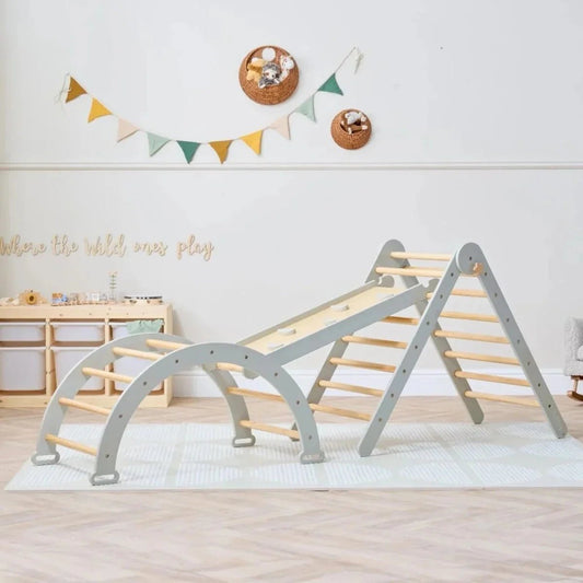 Tutti Bambini Scala Montessori 3-in-1 Pikler Climbing Frame with Climbing Wall - Mushroom | Luxury Home Accessories | Heulog Glow