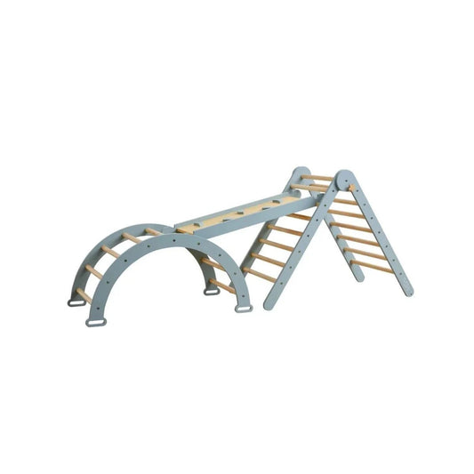 Tutti Bambini Scala Montessori 3-in-1 Pikler Climbing Frame with Climbing Wall - Ocean Stone | Luxury Home Accessories | Heulog Glow