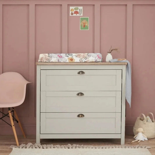 Tutti Bambini Verona Chest Changer - Dove Grey/Oak | Luxury Home Accessories | Heulog Glow