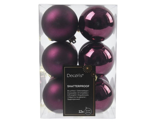 Shatterproof Truffle Bauble 6cm Pack of 12 - Christmas