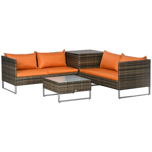 Ultimate Comfort 4Pcs Rattan Sofa Set + Cushions for Patio Garden - Outsunny