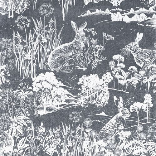 Meadow Hare Navy sw12 wallpaper