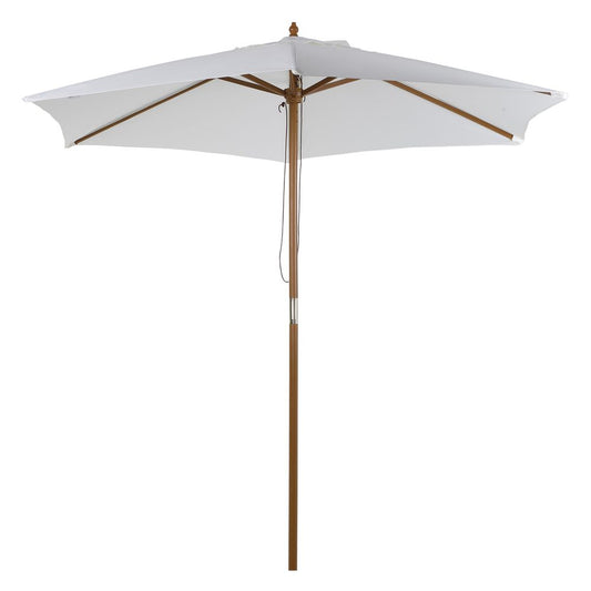 Outsunny Wood Garden Parasol Umbrella: Sun Shade, Patio, Outdoor Canopy. High quality & durable materials. Beat rain, wind, & enjoy your oasis.