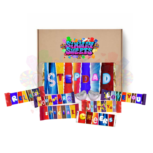 Fun Fathers Day Novelty Chocolate Wrapper Gift Box - Stepdad