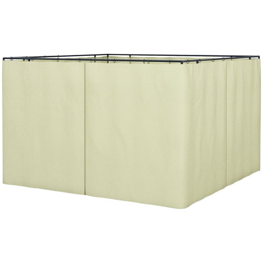 Outsunny 4-Panel Gazebo Curtain - 3x3m, Replacement, Sidewalls