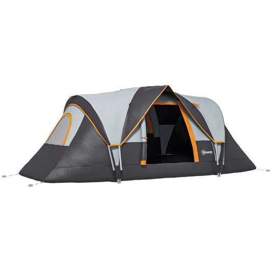 Outsunny Outdoor Camping Tent For 5-6 W/ Bag, Fibreglass & Steel Frame