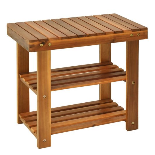 Acacia Wood Shoe Bench, 3-Tier 50x28 x 45 cm