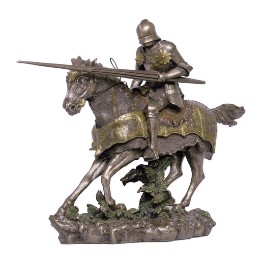 Large Mounted Tournament Knight Statue 38cm height Figure