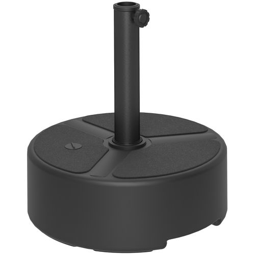 Outsunny Round Garden Parasol Base, Sand/Water Filled Parasol Stand, Black