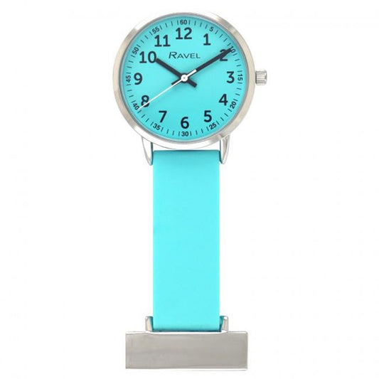 Ravel Aqua Silicone Nurses Fob Watch R1107.6 - Hygienic and Stylish Timepiece for Medical Professionals