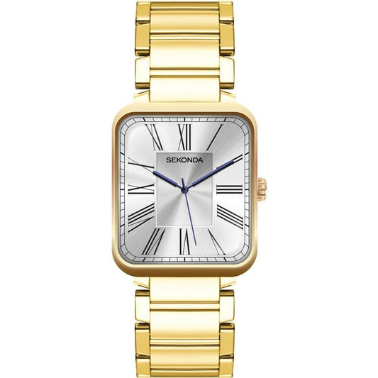 Sekonda Ladies White Dial Gold Plated Metal Bracelet Watch SK40140