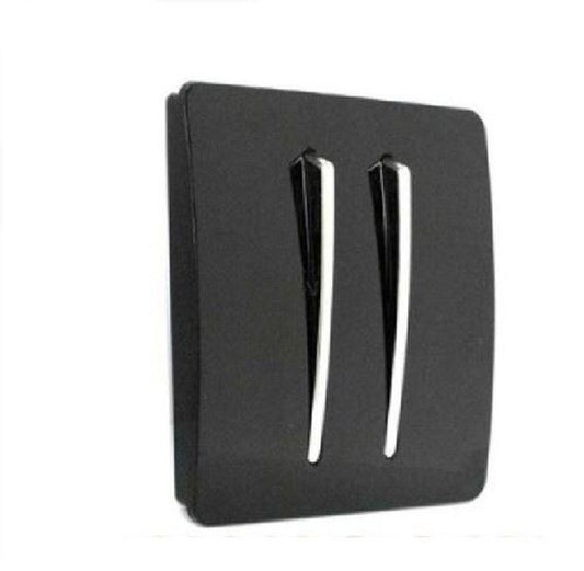 Modern Gloss Black & Chrome Light Switch (1/2/3/4 Gang - 1/2 Way)