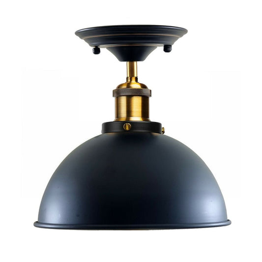 Industrial Retro Light Shade Flush Mount Fitting Modern Black Ceiling Light