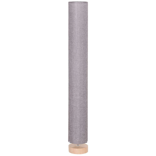 120H cm Wooden Base Floor Lamp W/Linen Fabric-Grey