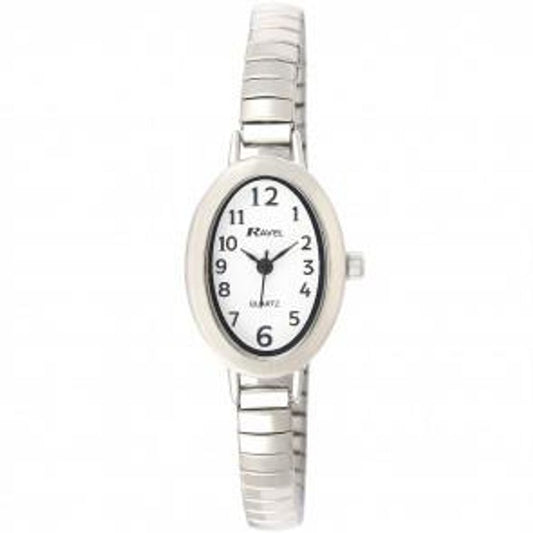 Ravel Ladies White Dial Silver Expander Bracelet Watch R0202.02.2