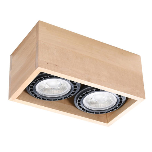 High-Quality Wood Quatro Ceiling Lamp - Scandinavian Design, GU10