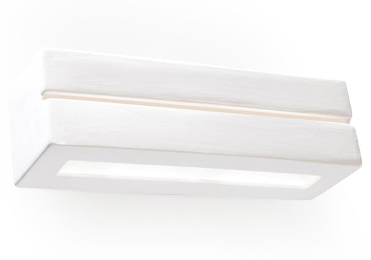 SOLLUX lighting Vega Line Ceramic Wall Light - Wall Lighting Lamp for Living Room Light Dining Room - Hallway Lamp Made of Ceramic in White 32.5 x 9.5 x 9.5 cm