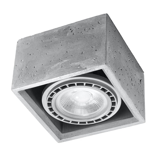 Concrete Quatro Industrial Design Ceiling Lamp - High-Quality GU10 Bulb Included!
