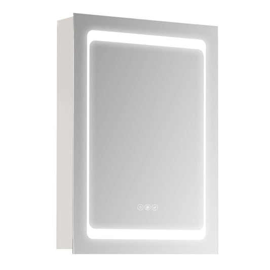 Bathroom LED Lighted Mirror Cabinet Wall-mount with Storage Shelves Touch Switch