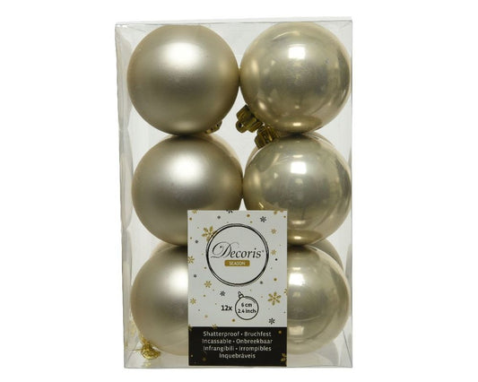 Shatterproof Pearl Bauble 6cm Pack of 12 - Christmas