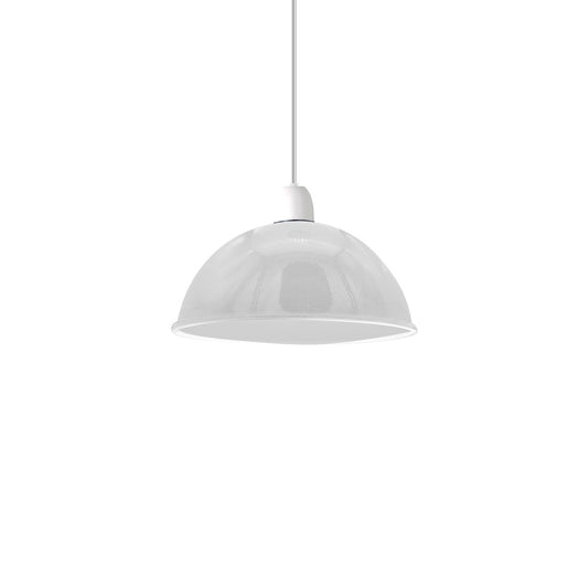 Vintage White Industrial Easy Fit Dome Shaped Lamp Shade Ceiling, Pendant, Wall Light Metal E27 Light Fitting 60W