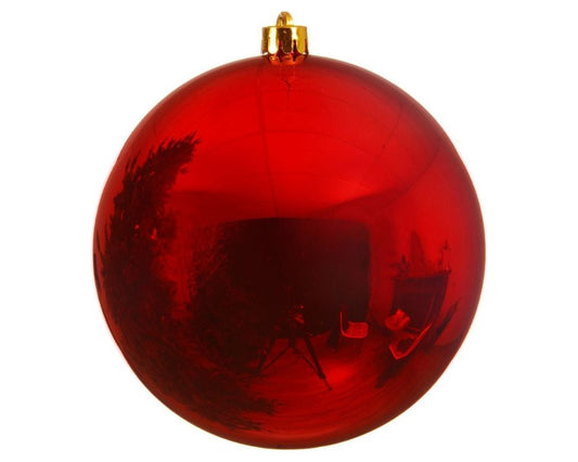 Shatterproof Christmas Red Bauble 25cm - Christmas