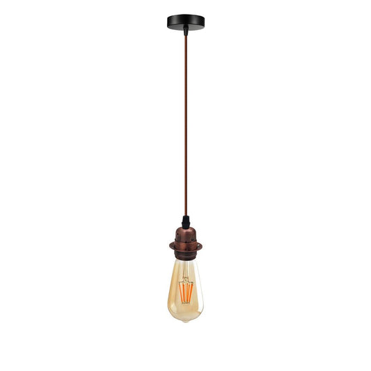 Vintage Industrial Copper Pendant Light Fitting, lampshade Holder Fitting Set with 2m Cable.