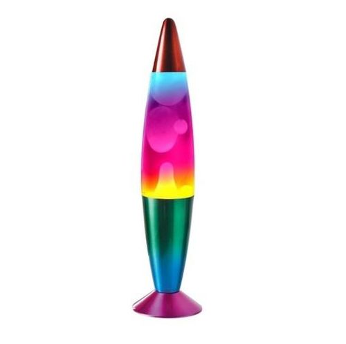 Global Gizmos 16 Inches Tall Rainbow Liquid Lava Lamp- 55149