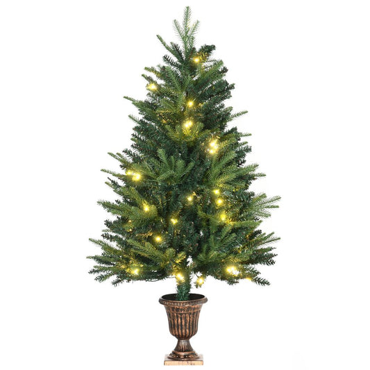 1.2m 4ft Christmas Tree Entrance 750 Tips Pre-lit Tree 80 LED with Vase Base