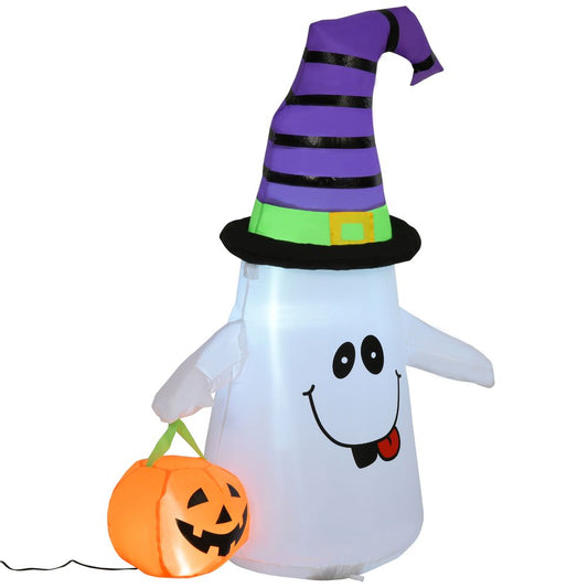 1.2m Witch Ghost Halloween Inflatable LED Pumpkin Lantern Weather-Resistant