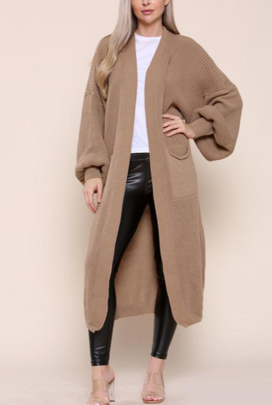 Ladies Balloon Sleeve Cardigan